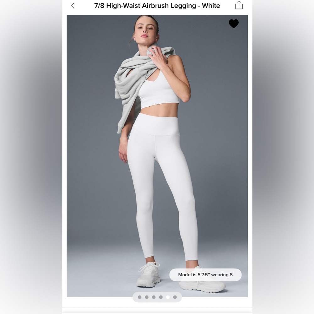 Alo yoga 7/8  High-Waisted airbrush Leggings- white